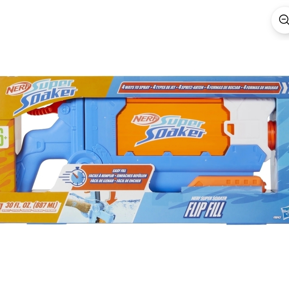 NERF Super Soaker Flip Fill Water Blaster - Blue and Orange - Picture 2 of 12
